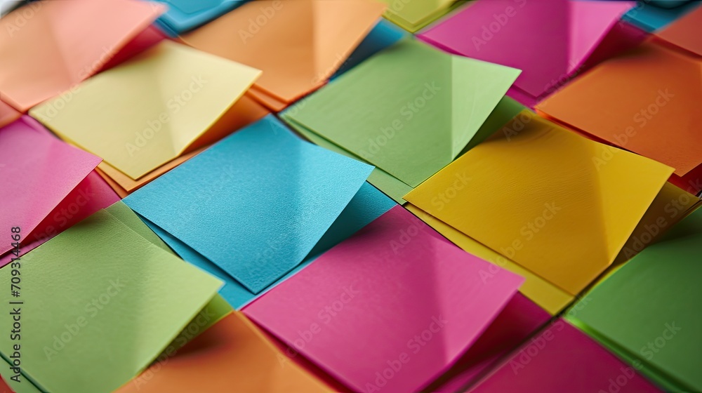 Poster colorful paper notes background. shallow depth of field