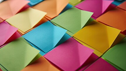 Colorful paper notes background. Shallow depth of field