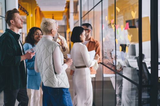 Colleagues coworking on startup project