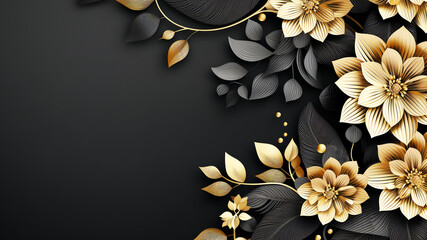 Three-dimensional illustration of a background with flowers for holiday cards,Generated by AI