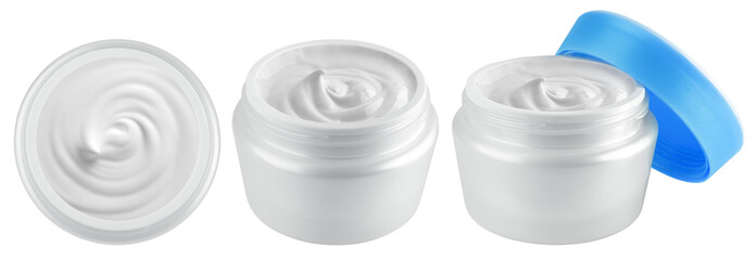 cosmetic Cream jar, isolated on white background, full depth of field
