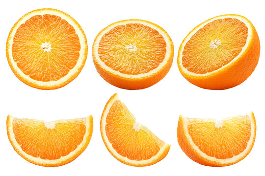 orange slice isolated on white background, clipping path, full depth of field