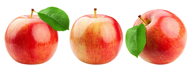 red Apple isolated on white background, full depth of field