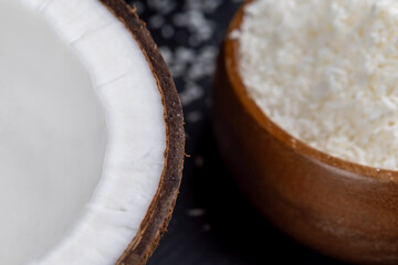 dry white coconut chips for adding to desserts