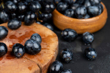 sweet ripe grapes on the table