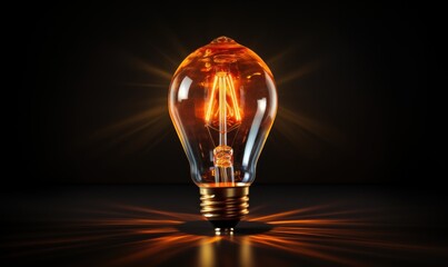 glowing in light bulb