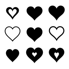 free vector heart collection set