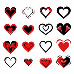 free vector heart collection set