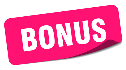 bonus sticker. bonus label