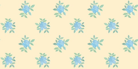 abstract flowers, seamless watercolor pattern on light green background for wrapping paper and wallpaper