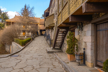 Dilijan city.  Travel in Armenia.  A tourist street in Dilijan.