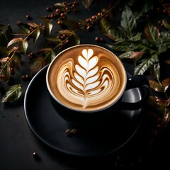 Barista Kaffee mit Pflanzen