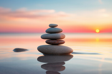 Fototapeta na wymiar Stones nature sea beach balance pebble