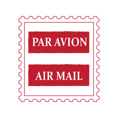 par avion, air mail - postal rubber stamp - obrazy, fototapety, plakaty