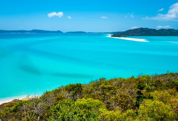 Rideaux velours Whitehaven Beach, île de Whitsundays, Australie Whitehaven Beach is on Whitsunday Island. The beach is known for its crystal white silica sands and turquoise colored waters. Autralia, Dec 2019