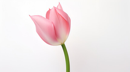 Tulip flower on white background. Generated AI