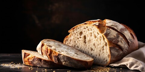 Generative AI : Fresh homebaked artisan sourdough bread.