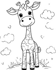cute giraffe coloring page