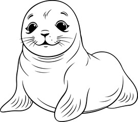 baby seal coloring page