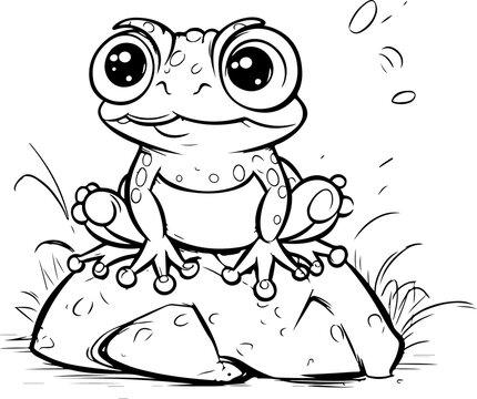 frog cartoon coloring page
