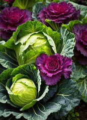 lots of colorful cabbage