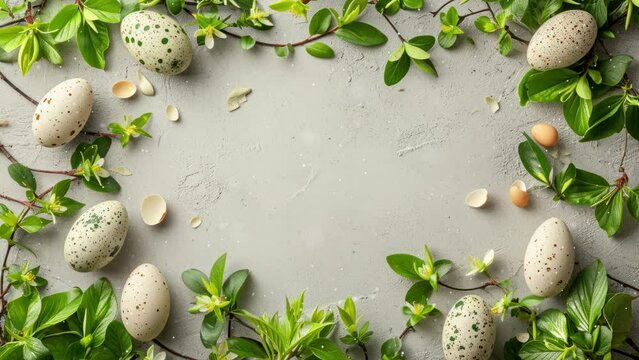 Happy Easter greeting background with Easter eggs.