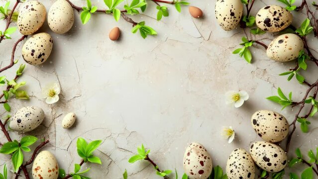Happy Easter greeting background with Easter eggs.