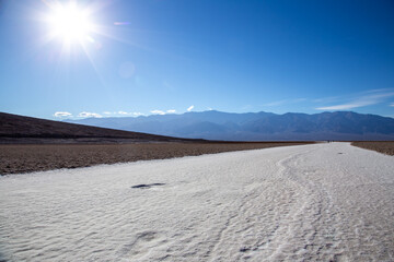 Afternoon Heat over Badwater Basin Salt Flats, Death Valley National Park. California