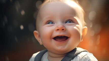Generative AI : baby smiling png, in the style of eye-catching composition