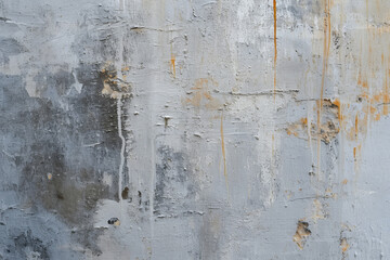 Gray colored concrete wall dirt and stains, minimalistic brushstrokes. Old grunge background
