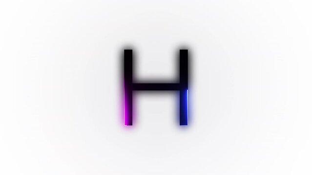 Neon letter H with alpha channel, neon alphabet
