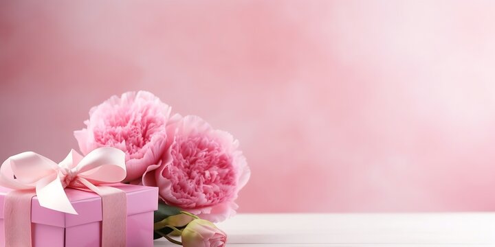 Generative AI : Valentine's Day and Mother's Day design concept background with pink rose