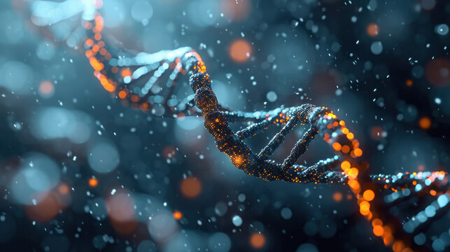 DNA gene helix spiral structure of the molecule Ai generative