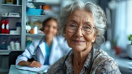 senior woman at doctor's office