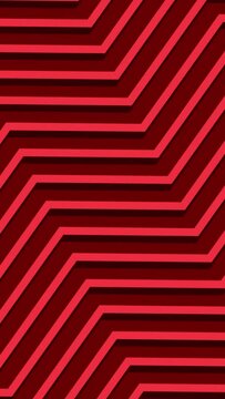 red color zig-zag lines pattern moving diagonally, seamless looped animated motion graphics background.
