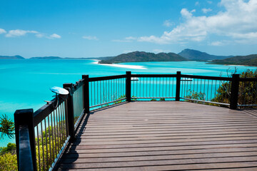 Viewpoint or Belvedere in Whitehaven Beach is on Whitsunday Island. The beach is known for its...