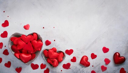 red hearts valentine day background
