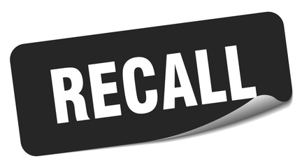 recall sticker. recall label