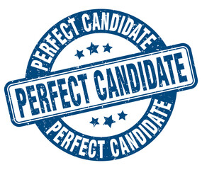 perfect candidate stamp. perfect candidate label. round grunge sign