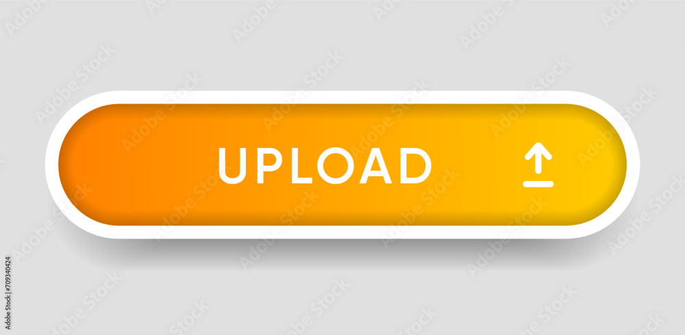 Poster 3D upload download button icon. Upload icon. Down arrow bottom side symbol. Click here button. Save cloud icon push button for UI UX, website, mobile application.