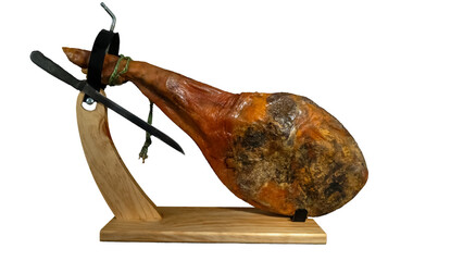 Serrano ham leg in its ham holder. 2