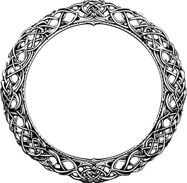 Vektorgrafik von keltischen Knoten Bilderrahmen, schwarz-wei&szlig;, modern pomp&ouml;s 