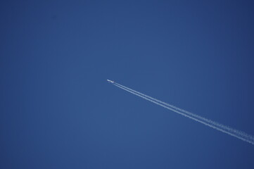 Traces of an airplane on the sky
