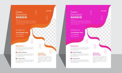 Education flyer design for company and business etc design with two color variation.