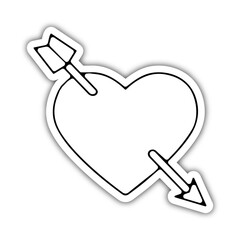 Pictogramme icone et symbole saint valentin amour fleche relief