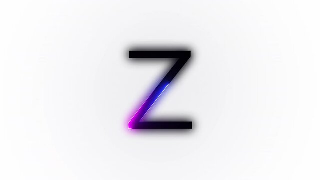 Neon letter Z with alpha channel, neon alphabet