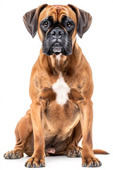 Fototapeta premium Boxer dog isolated on white background
