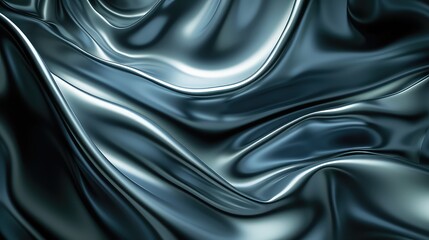 Floating silver, blue, graphite, waves abstract background for futuristic and modern creative applications