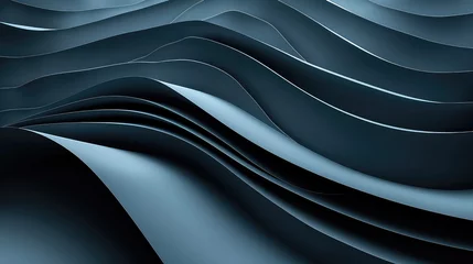 Tapeten Floating silver, blue, graphite, waves abstract background for futuristic and modern creative applications © DZMITRY