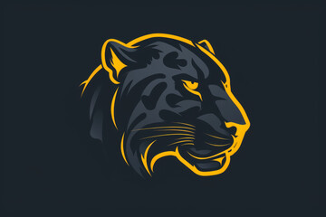 Panther head illustrated as a flat, two-color logo for branding, marketing, company or startup marking, isolated on a solid background